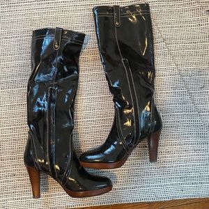 Mosaique par a-bomb leather rain boots